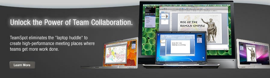 Unlock the power of team collaboration. TeamSpot eliminates the “laptop huddle” to create high-performance meeting places where teams get more work done.